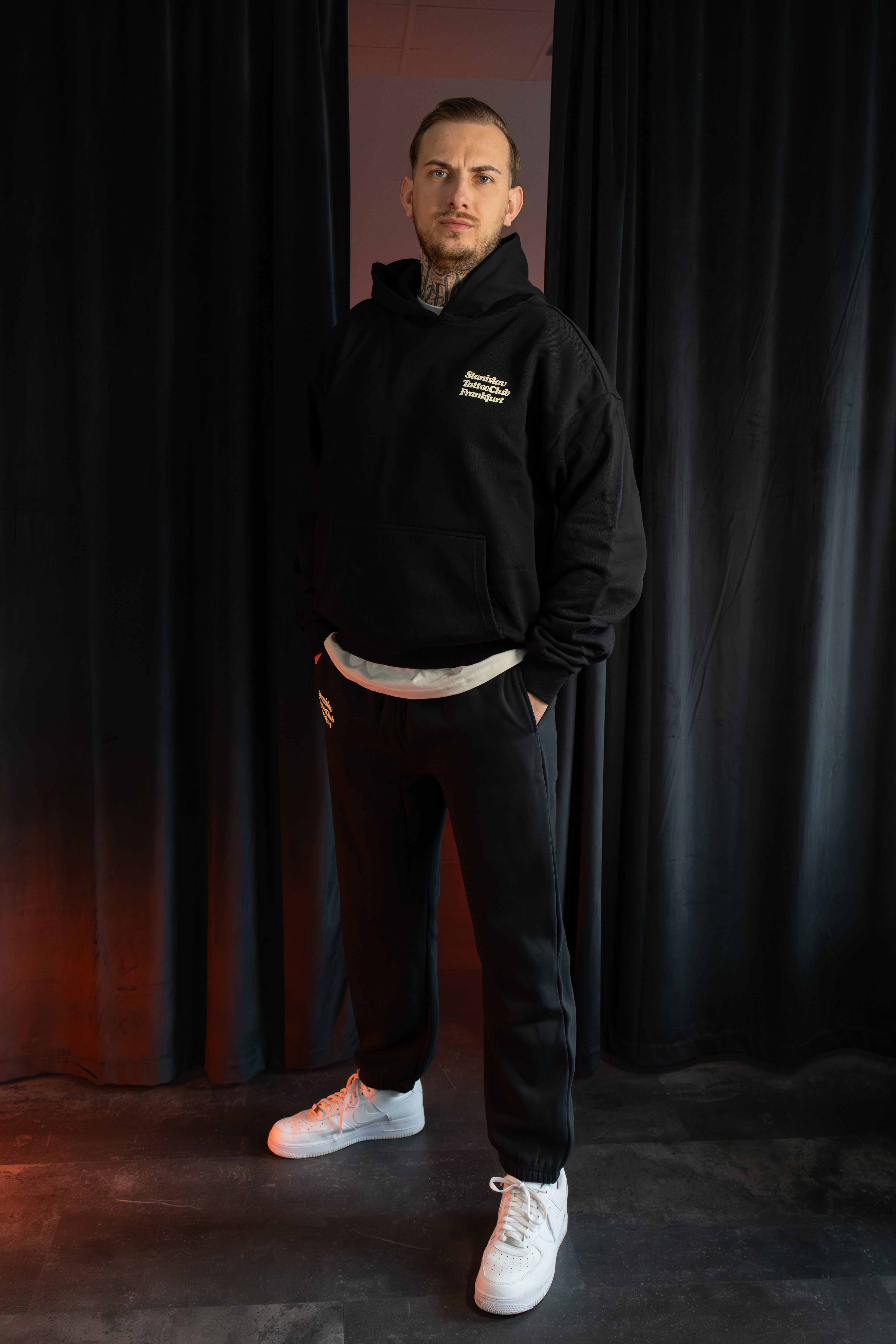 Tattoo Club Hoodie oversized • schwarz